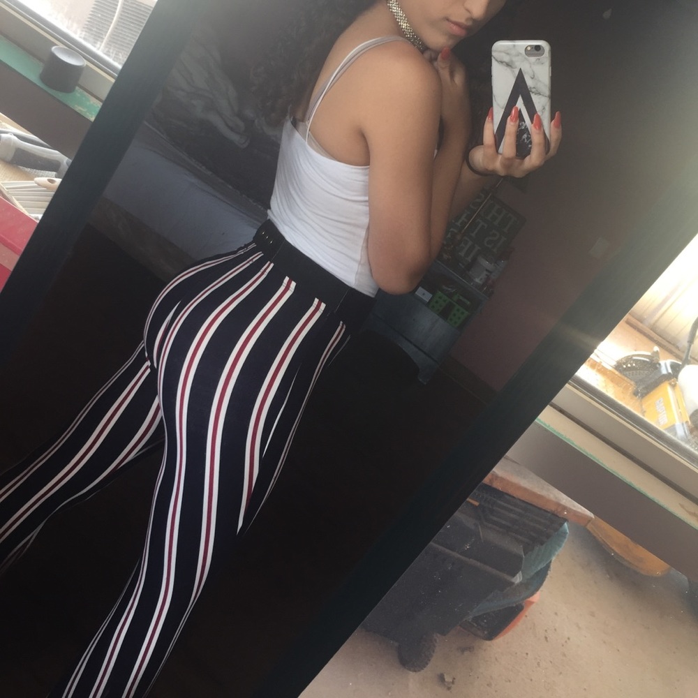 Stripped pants for going out and looking casual